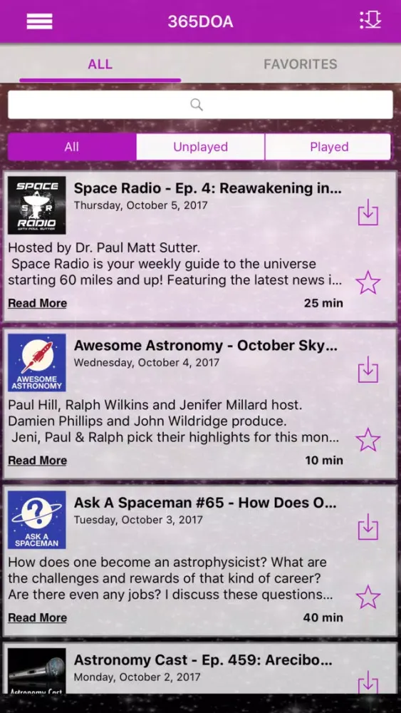 Screenshot di 365 Days of Astronomy