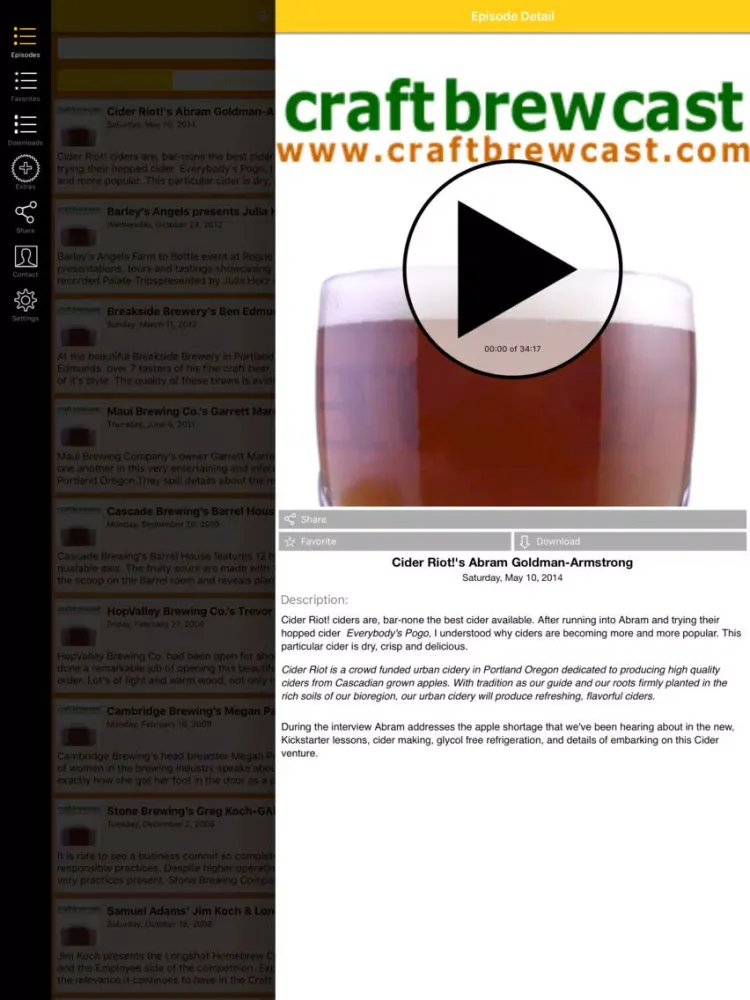 Craft Brew Cast: Microbrew Fests & Brewery News iPad 应用截图