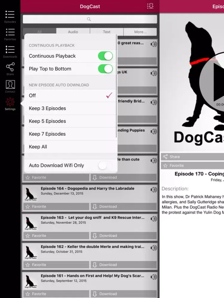 Captures d'écran de The DogCast Radio - Internet Radio for dog lovers iPad 