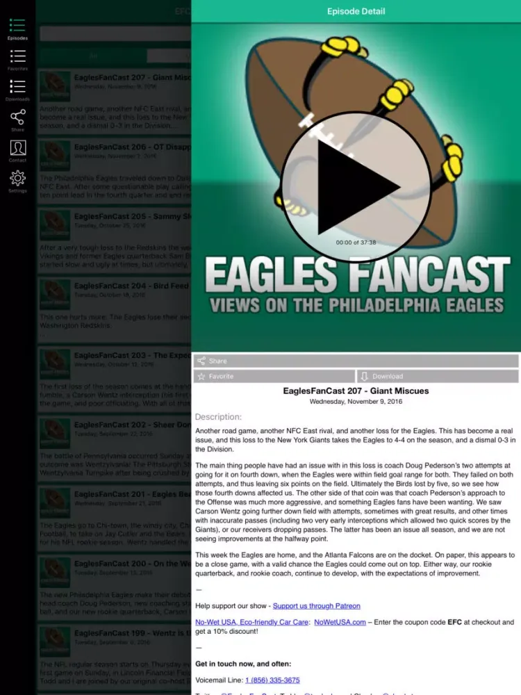 EaglesFanCast - Views on the Philadelphia Eagles iPad 應用截圖