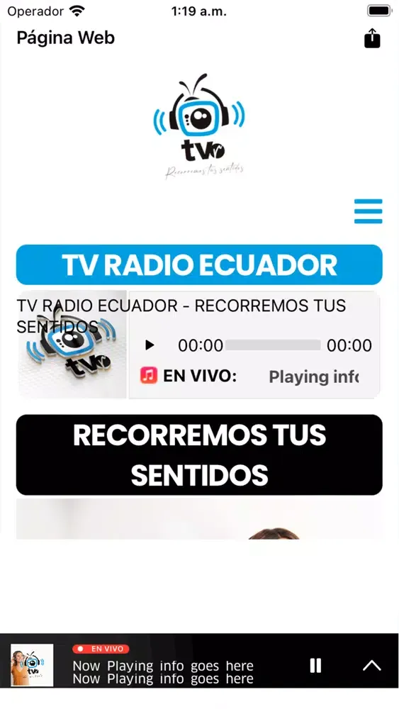 Tangkapan layar TVR Radio
