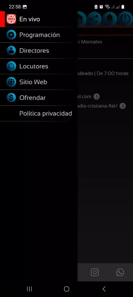 Capturas de tela do Tv Radio Cristiana Fiel