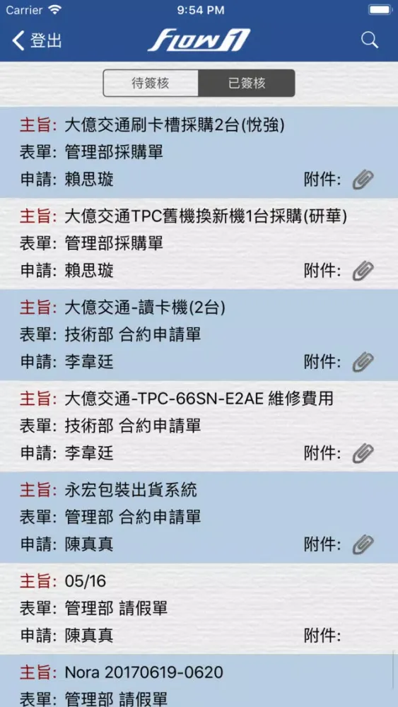 Tangkapan skrin iFlowOne - 企業流程管理