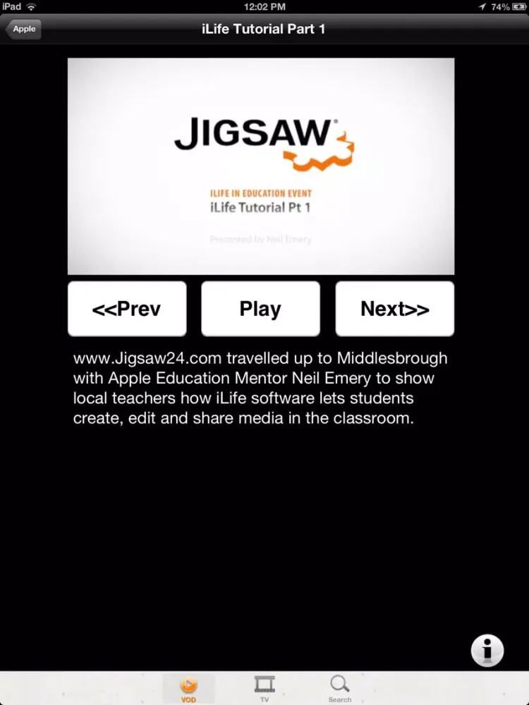 Jigsaw24 TV iPad  Screenshots