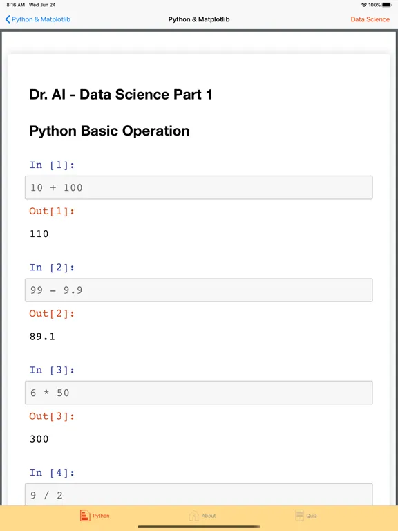 Data Science Part I iPad  Screenshots