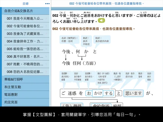 大家學標準日本語【每日一句】商務會話篇 iPad  Screenshots