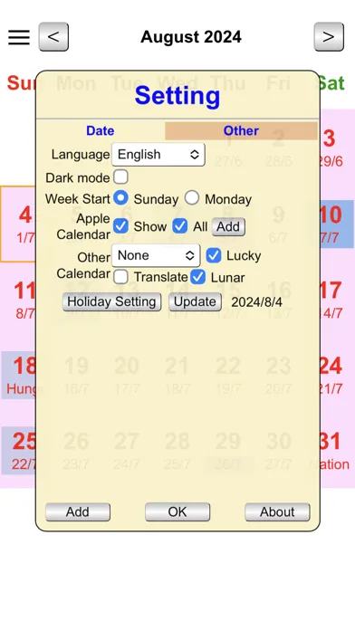 Ảnh chụp màn hình của Calendar Malaysia