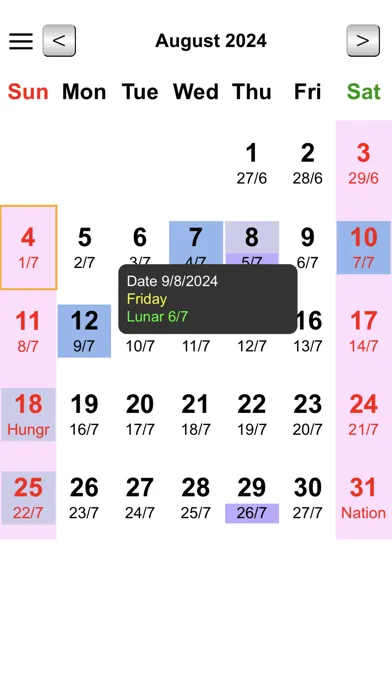 Ảnh chụp màn hình của Calendar Malaysia