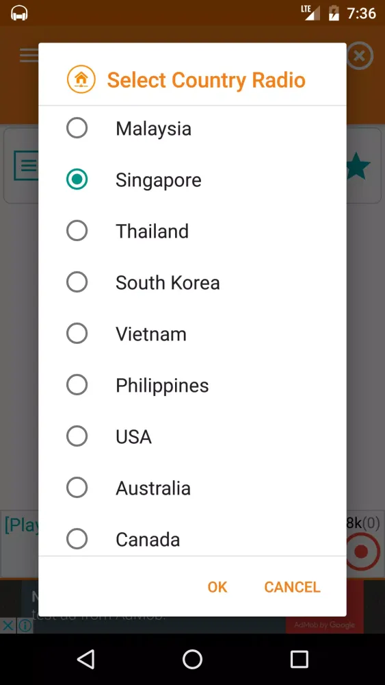 Capturas de pantalla de Singapore Radio, Tuner