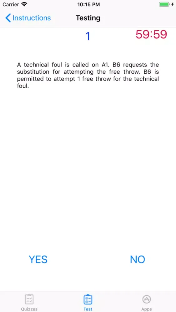 Ảnh chụp màn hình của Basketball Rules Quizzes