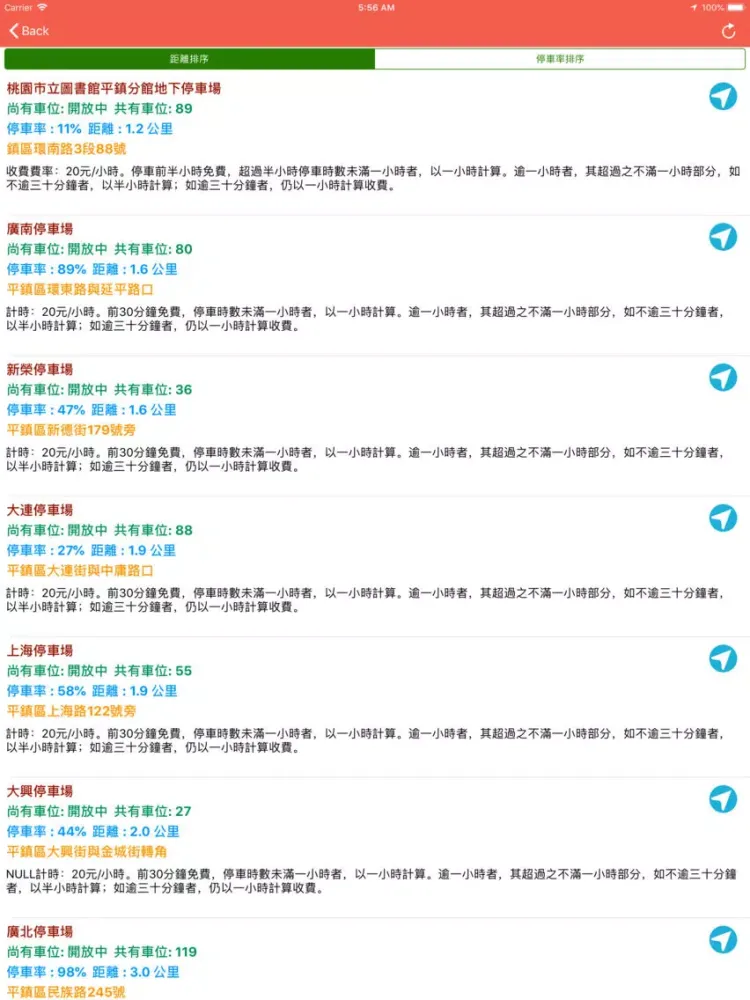 桃園找停車位 iPad 应用截图