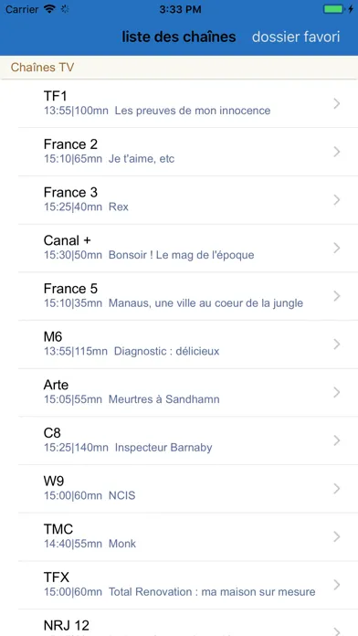 Captures d'écran de France Programme TV