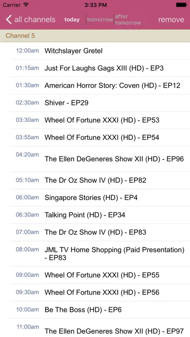Zrzuty ekranu Singapore TV Guide