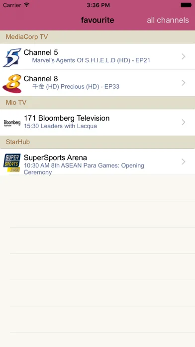 Zrzuty ekranu Singapore TV Guide