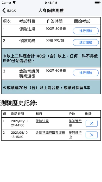 Capturas de pantalla de 保險營業員題庫練習
