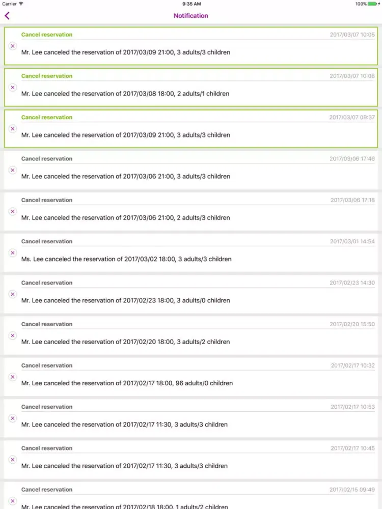 Capturas de tela do Boo King Management System iPad 