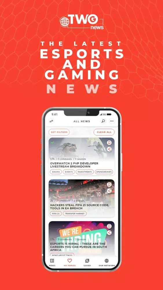 Captures d'écran de TwogNews - Esports news