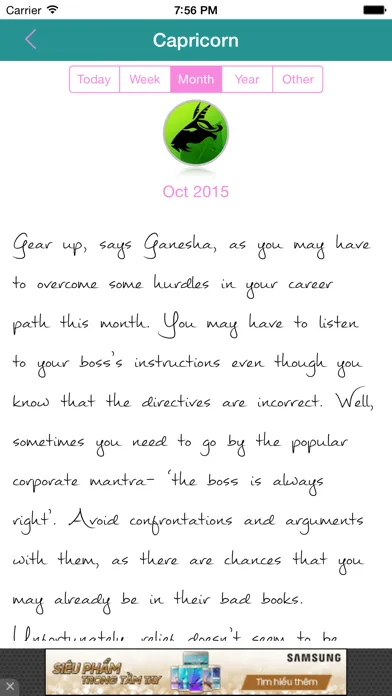 Zrzuty ekranu Daily, Weekly, Monthly and Yearly HoroScope