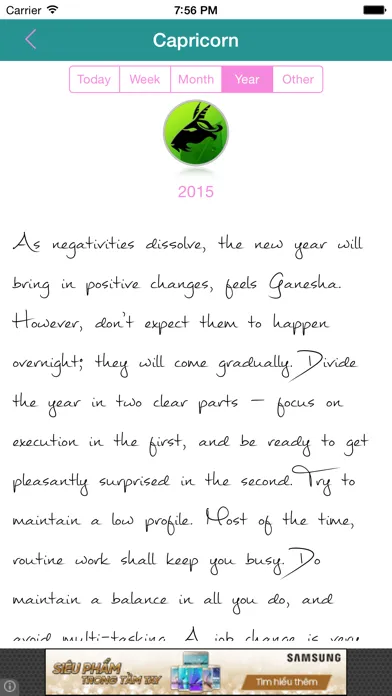 Zrzuty ekranu Daily, Weekly, Monthly and Yearly HoroScope