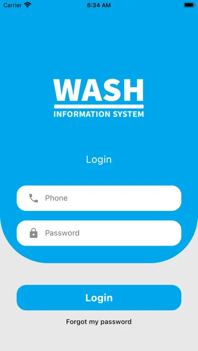 Ảnh chụp màn hình của Wash Information System