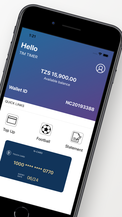 Tangkapan skrin Ncard Tanzania