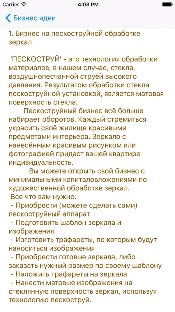 Capturas de tela do Бизнес идеи PRO