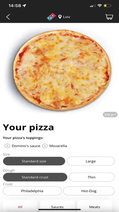 Capturas de tela do Domino's Pizza Ukraine