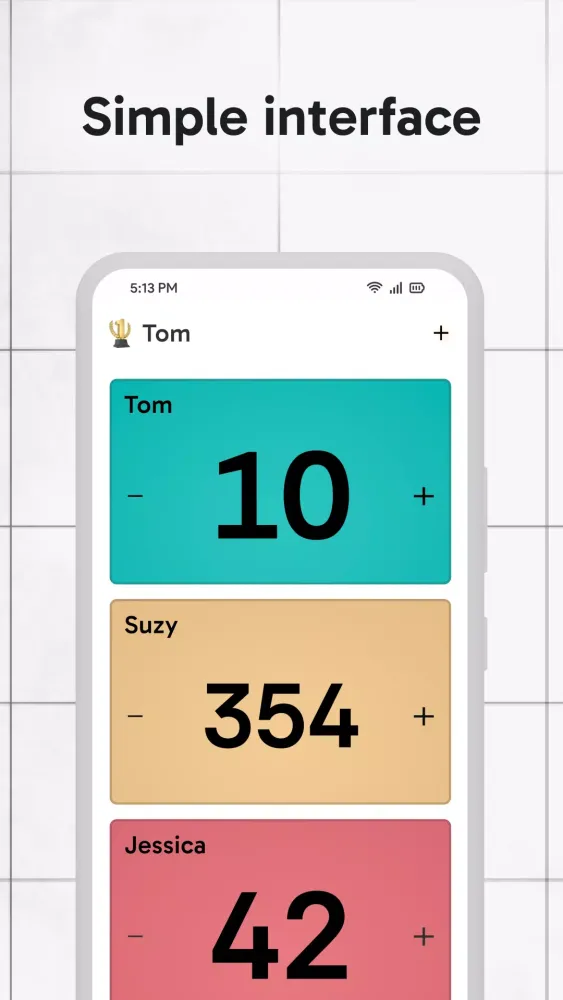 Capturas de tela do Score Counter