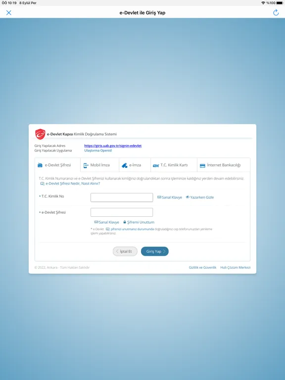 Screenshot di UETDS Yük Bildirimi iPad 