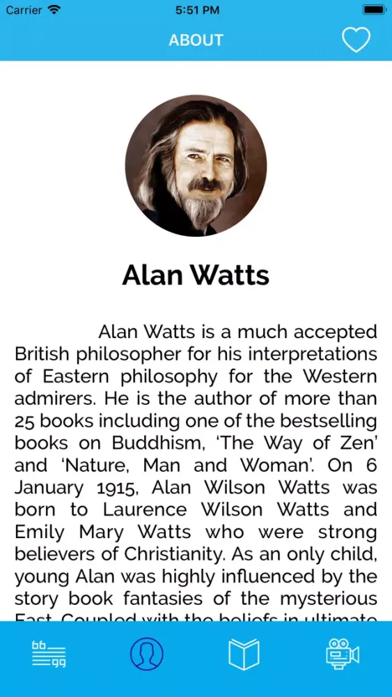 Capturas de tela do Alan Watts Wisdom