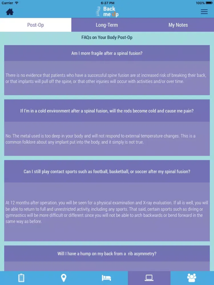 UCSF’s BackMeUp iPad 应用截图