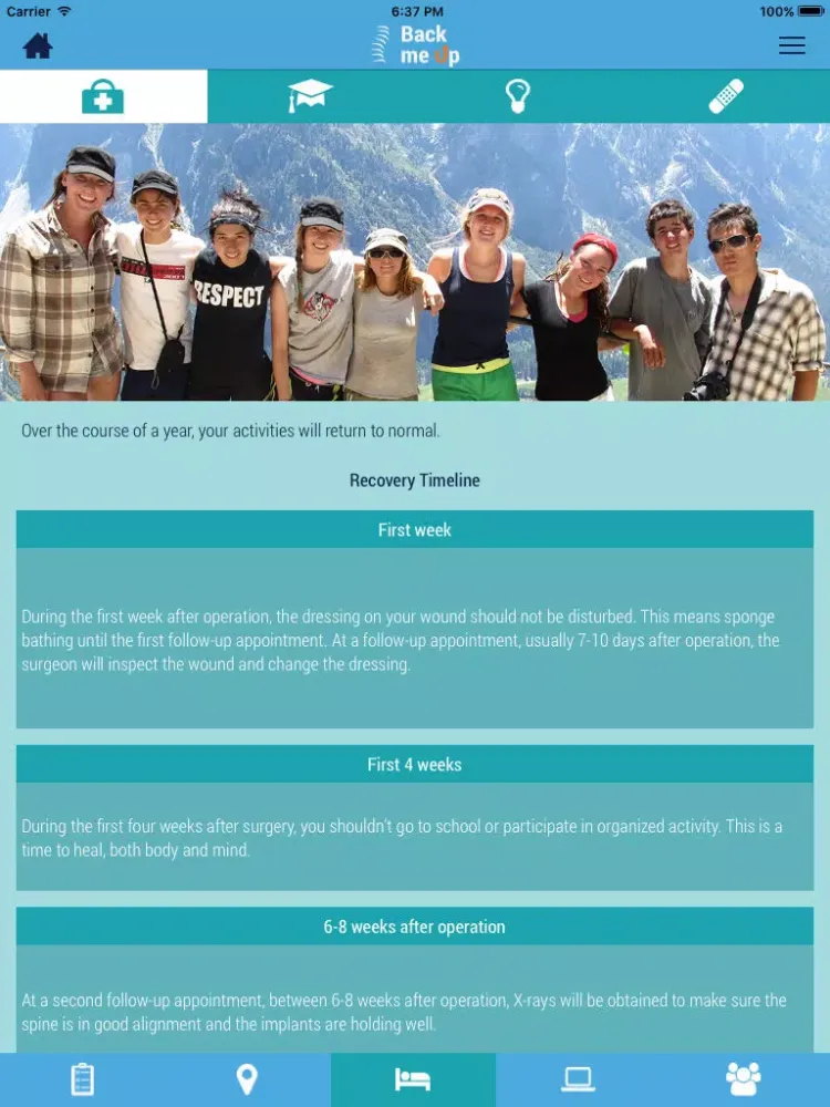 UCSF’s BackMeUp iPad 应用截图