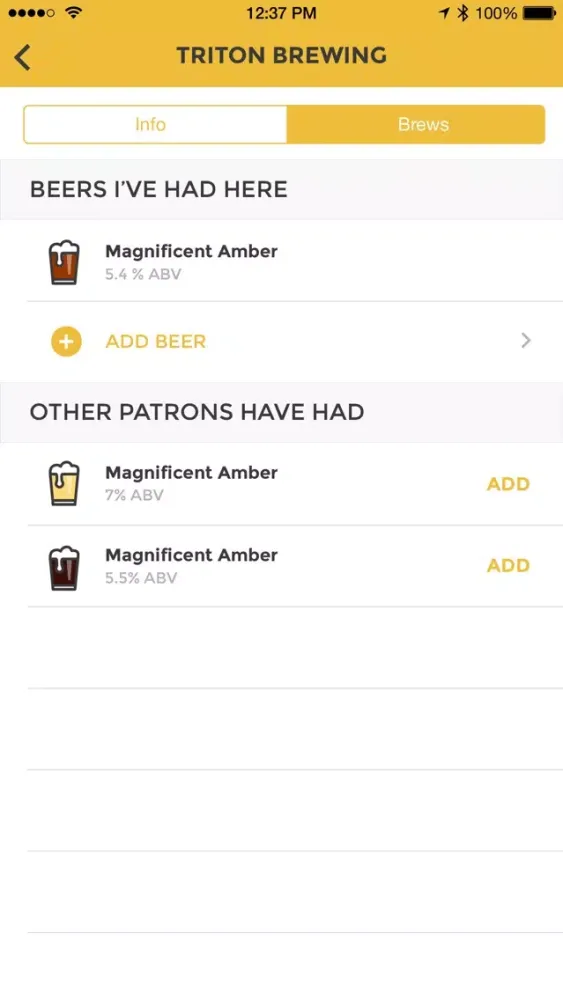 Tangkapan layar Indy Beer List