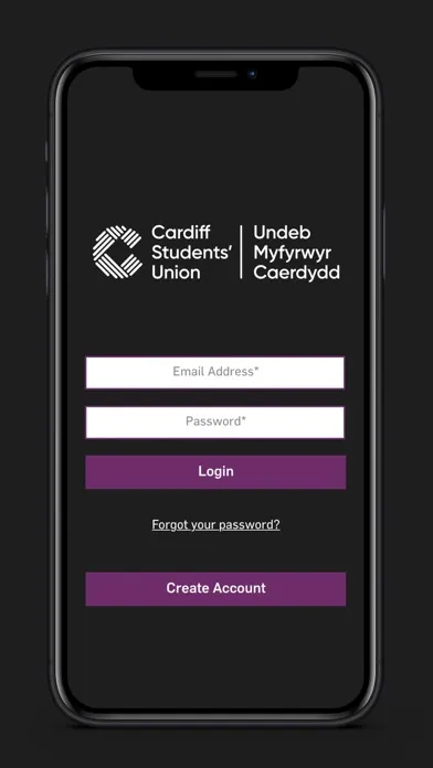 Capturas de tela do Cardiff Students’ Union