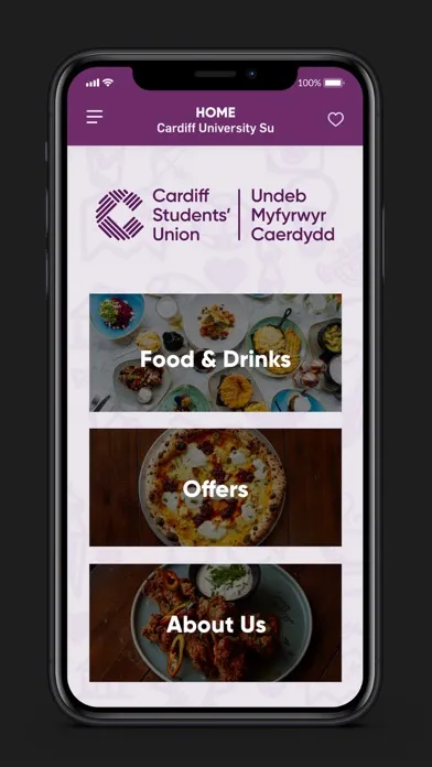 Capturas de tela do Cardiff Students’ Union