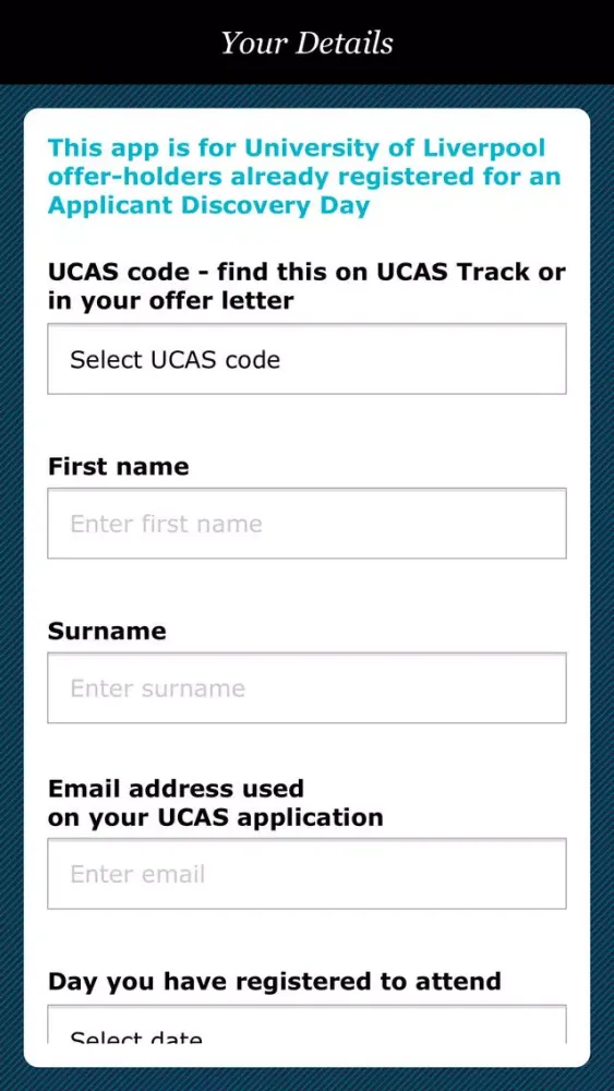 UoL Applicant Discovery Days स्क्रीनशॉट