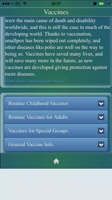 Vaccine Knowledge Screenshots