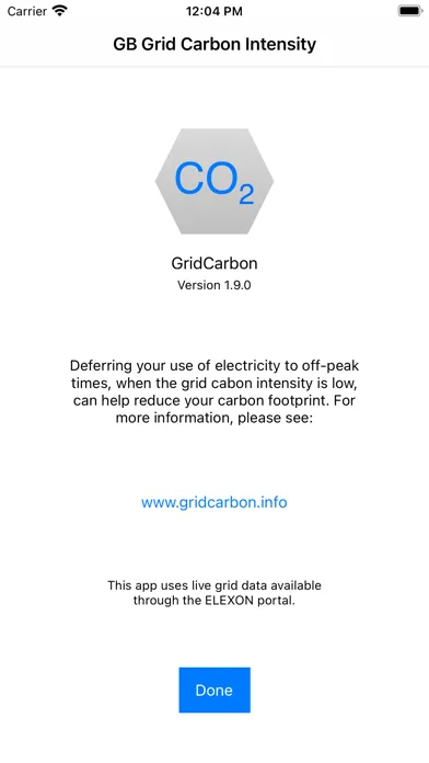 Ảnh chụp màn hình của GridCarbon