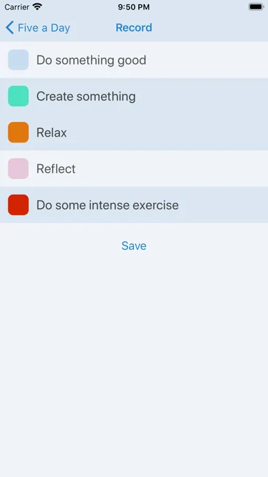 Tangkapan layar Five a Day Daily Habits