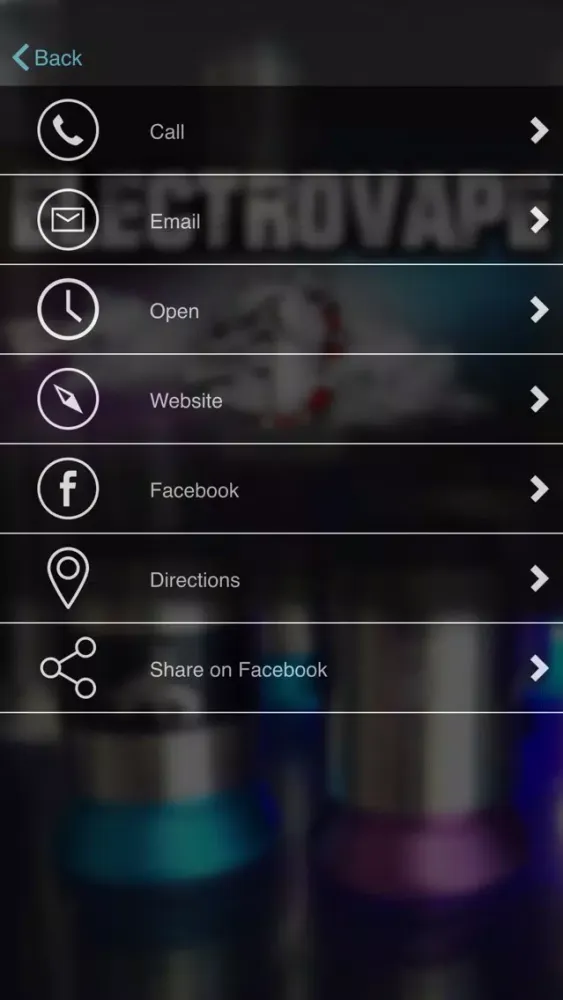 Capturas de tela do ELECTROVAPE