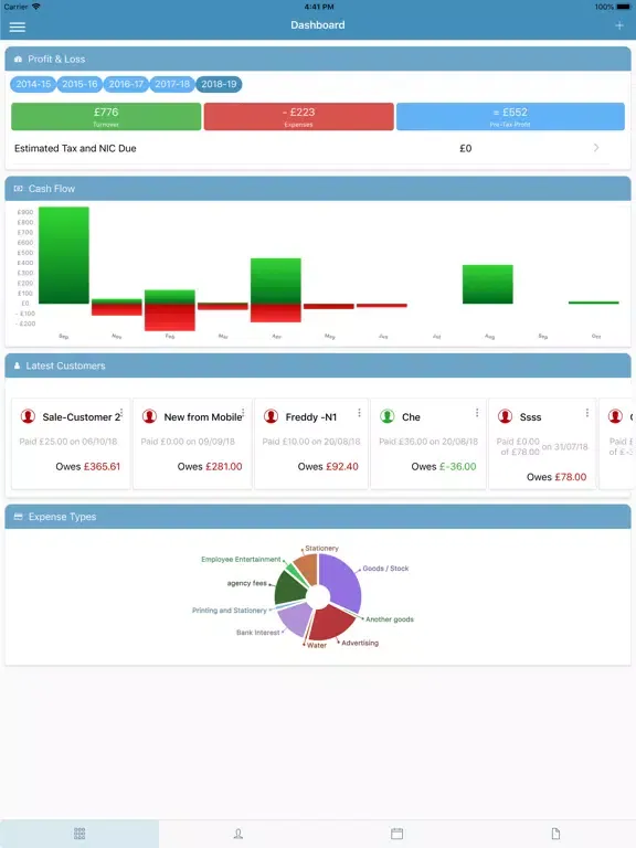 ภาพหน้าจอของ CalCal Accounting iPad 
