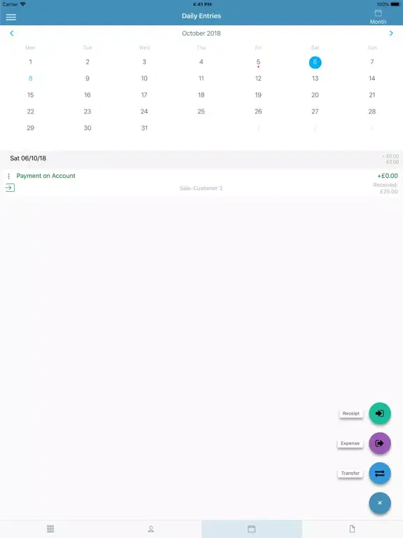 ภาพหน้าจอของ CalCal Accounting iPad 