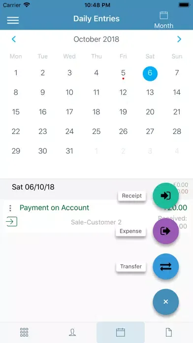 ภาพหน้าจอของ CalCal Accounting