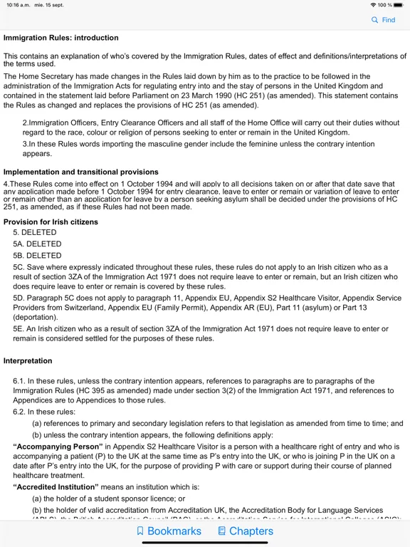 Captures d'écran de Immigration Rules In UK iPad 