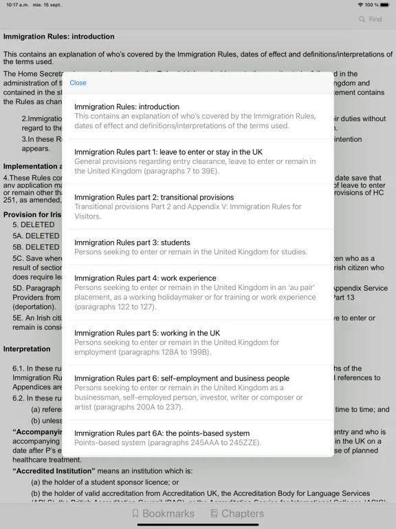 Captures d'écran de Immigration Rules In UK iPad 