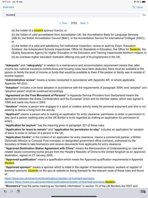 Captures d'écran de Immigration Rules In UK iPad 