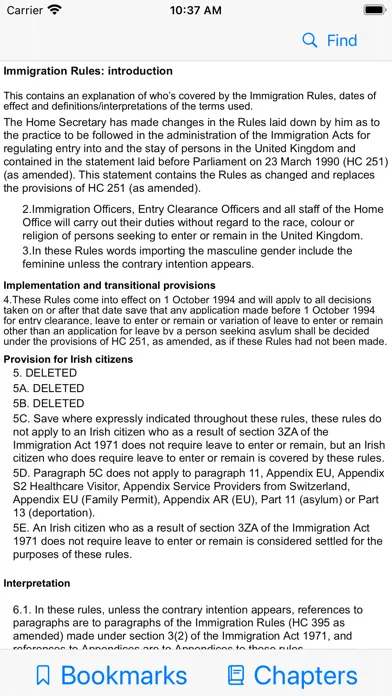 Captures d'écran de Immigration Rules In UK