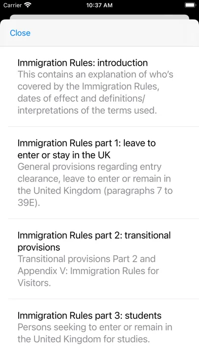 Captures d'écran de Immigration Rules In UK
