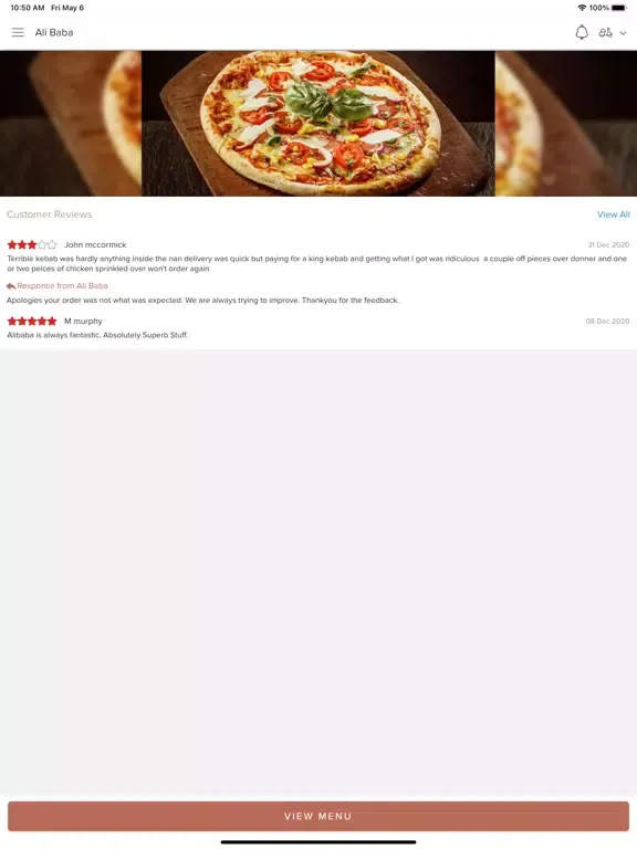 Tangkapan layar Ali Baba iPad 