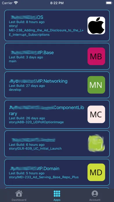 CodeMagic builds viewer App Screenshots